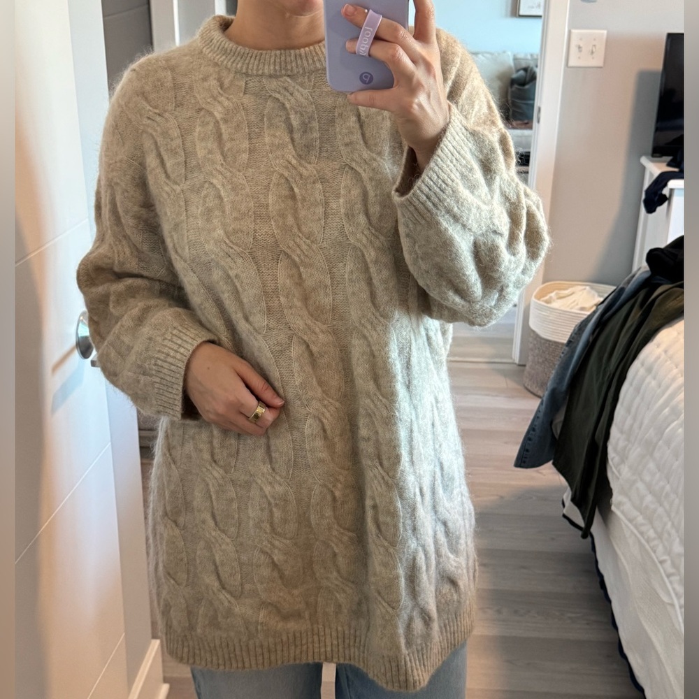 H&M Cozy Beige Cable Knit Sweater